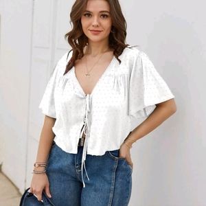 White Sheer Flowy Shrug